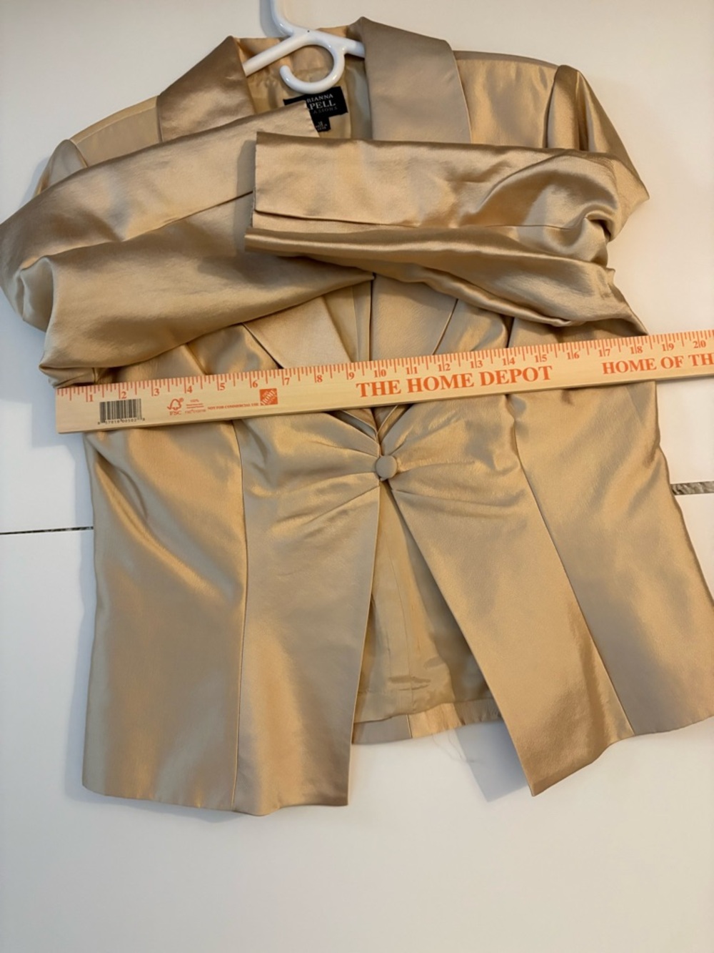 ADRIANNA PAPELL Shift Dress w/ Matching Jacket Champagne Gold sz 12 - Picture 12 of 13